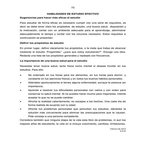 Habilidades de Estudio Efectivo: Claves para Mejorar tu Aprendizaje | PDF