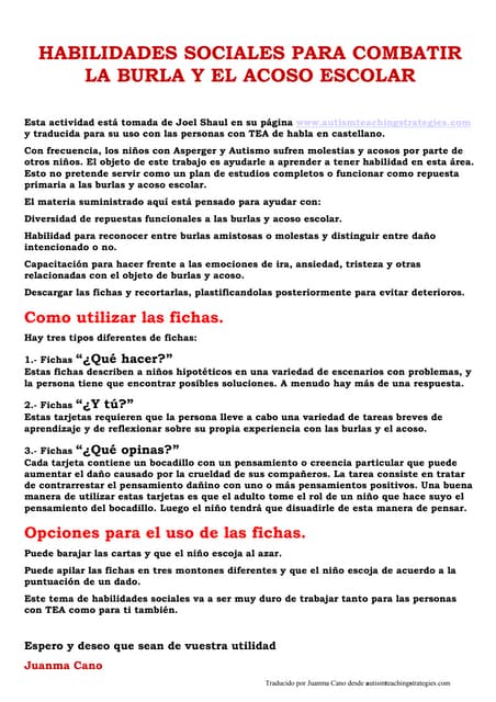 Habilidades sociales para combatir ...