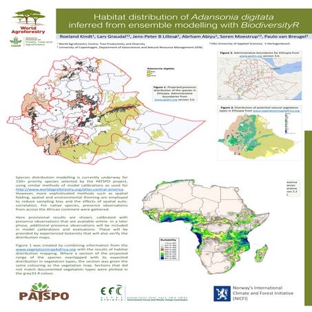Wall posters on habitat distribution of nine tree species in Ethiopia