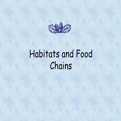 Habitats and foodchains