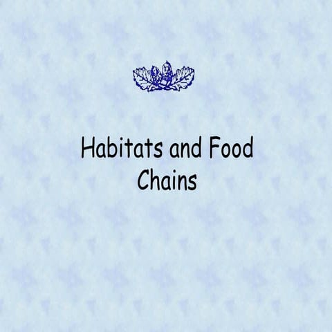Habitats and foodchains