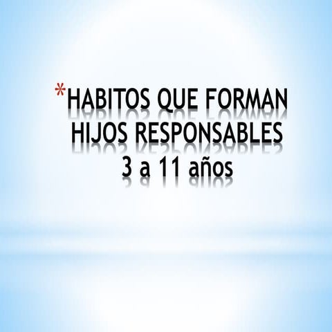 Habitos que forman hijos responsables miércoles