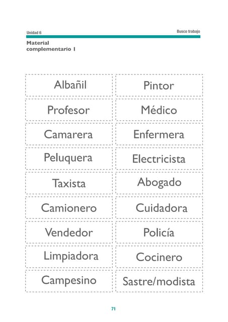 Busco trabajo  Unidad 6