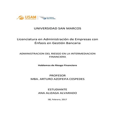 Hablemos sobre riesgo financiero