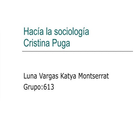 Hacía la sociología | PPT | Politics