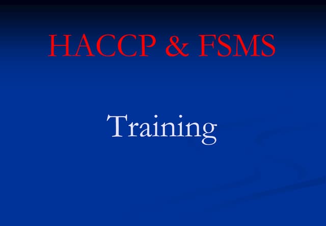 haccp fsms