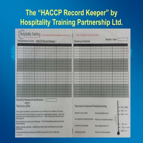 HACCP Record Keeper by Hospitality Training Partnership Ltd 
