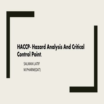 Haccp hazard analysis and critical control point salman | PPTX