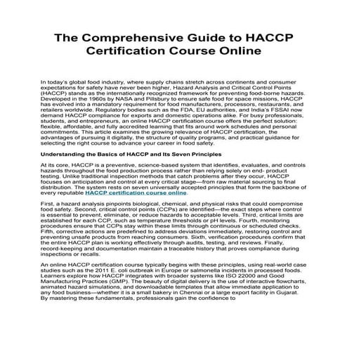 Haccp level 2 training | PDF