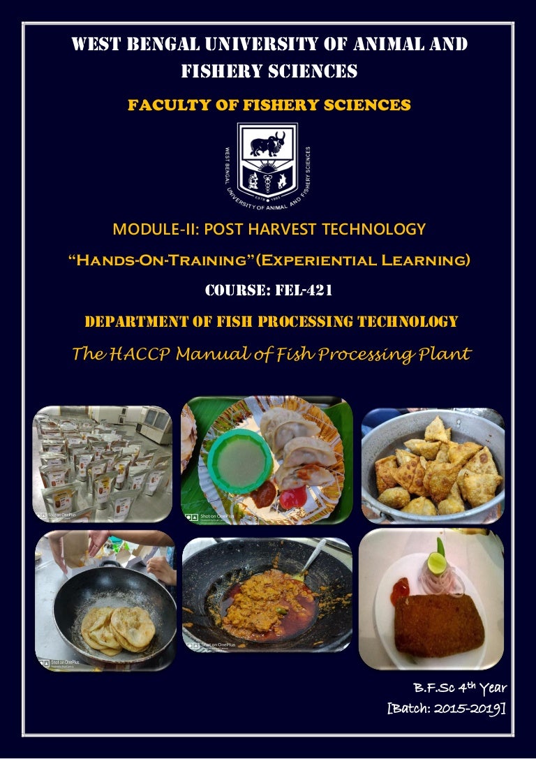 HACCP protocol for various Fish products