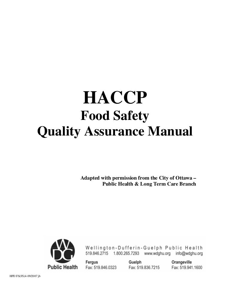Haccp food safety booklet