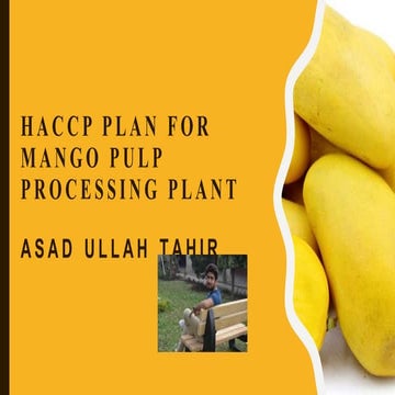 HACCP for Mango Pulp Processing plant