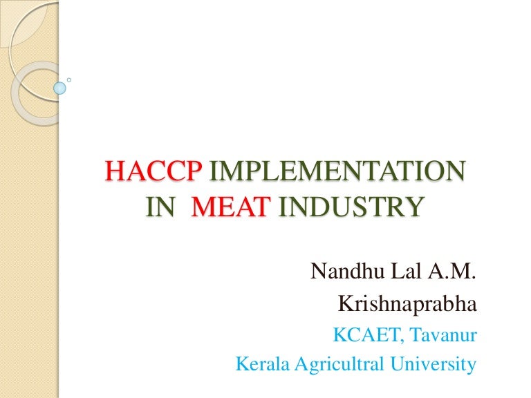 HACCP Plan in Meat Industry
