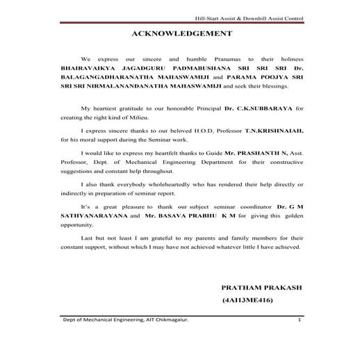 hill-start assist (hac) & downhill assist (dac) REPORT