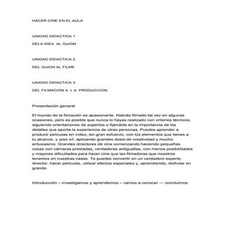 Hacer cine en el aula (secuencia di...