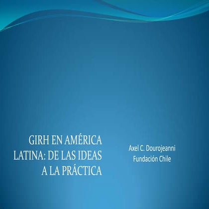 Hacia la girh en america latina 2015