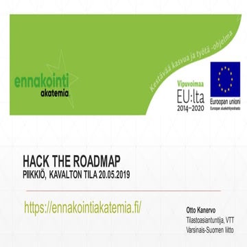 Varsinais-Suomen Ennakointiakatemia. Hack the Roadmap. 