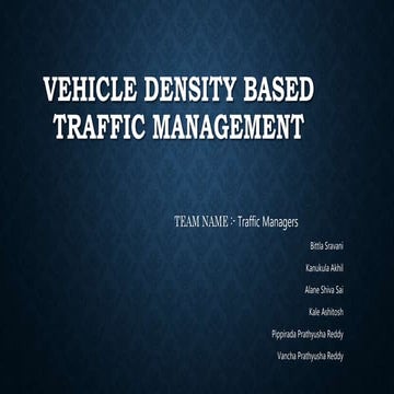 Density Based Traffuc Optimization 