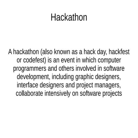 How to run a hackathon | PPTX
