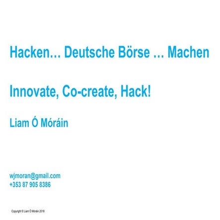 Product Innovation through Hackathons @ Deutsche Boerse
