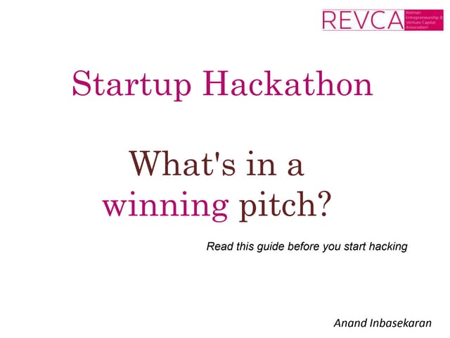 Hackathon winning pitch