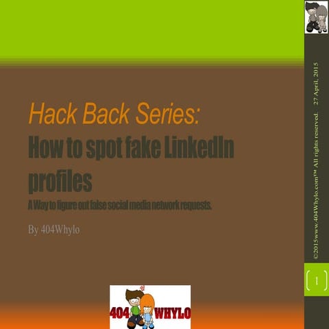 Hack back series  how to spot fake linked in profiles - a way to figure out f...