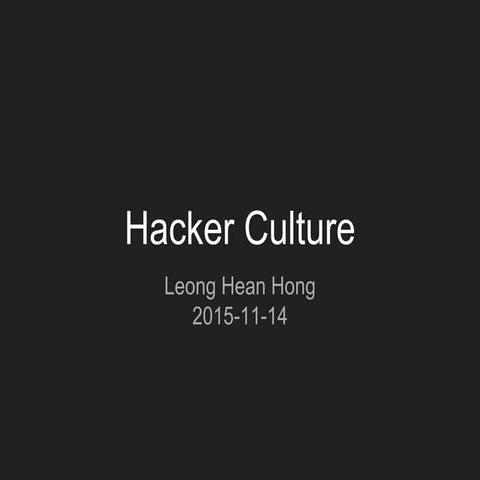 Hacker Culture