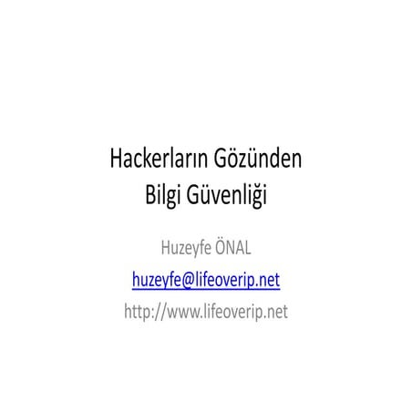 Hackerların Gözünden Bilgi Güvenliği