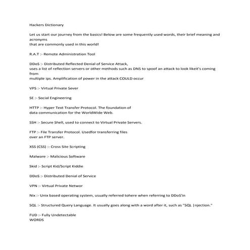 Hackers dictionary | DOCX
