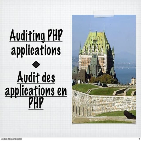Audit de code PHP - PHP Code Audit - HackFest.ca 2009