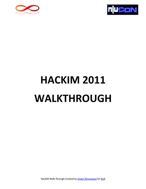 Nullcon Hack IM 2011 walk through