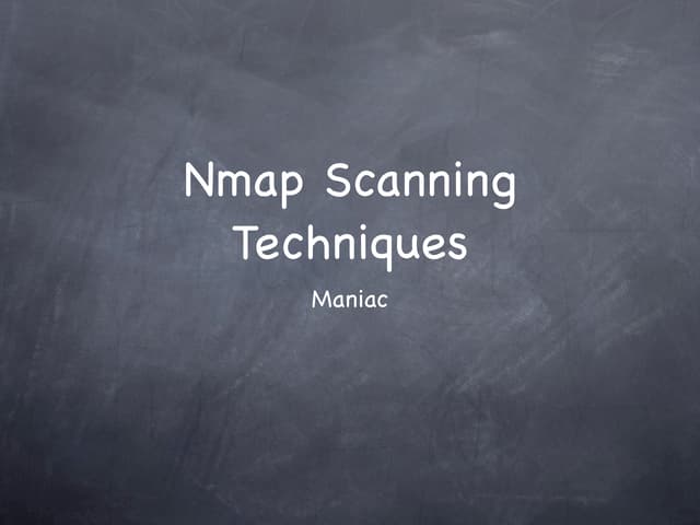 Hacking With Nmap - Scanning Techniques
