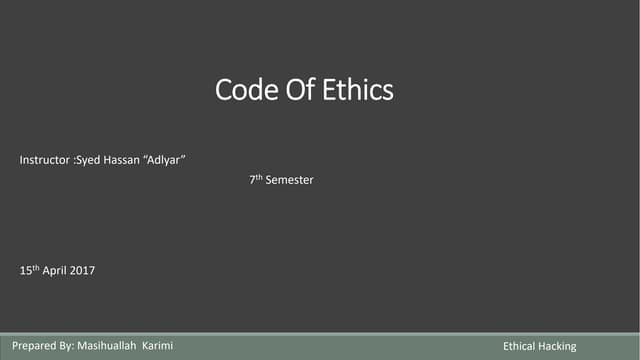 Hacking and Ethical Hacking