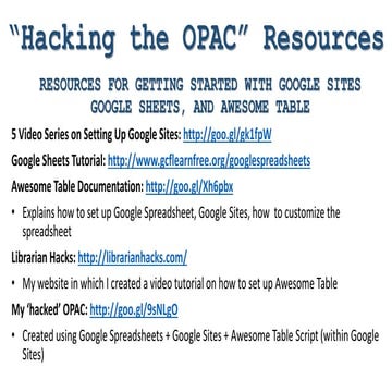 Hack the OPAC: Creating Your Own Library Catalog