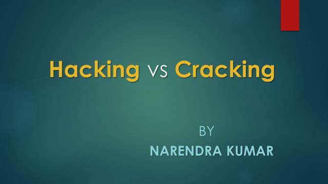 Hacking vs cracking