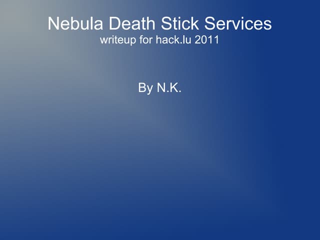 Hacklu11 Writeup