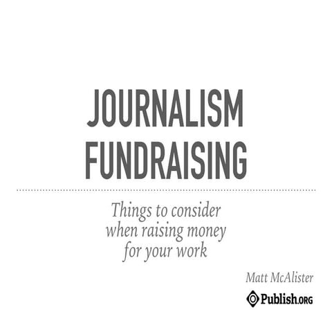 Fundraising for journalism startups