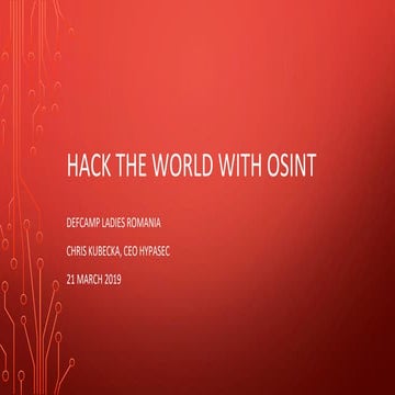 Hack the World: IT/IOT/ICS SCADA OSINT 