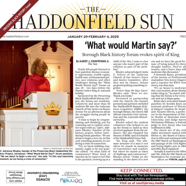 Haddonfield Sun - ‘What would Martin say?’ Borough Black history forum evokes spirit of King