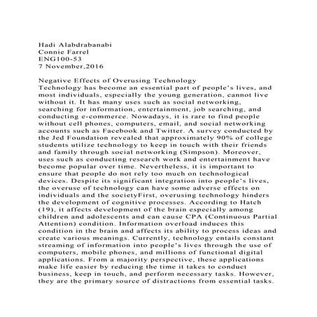 Hadi AlabdrabanabiConnie FarrelENG100-537 November,2016N.docx