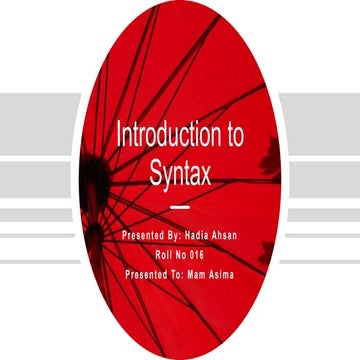 Syntax