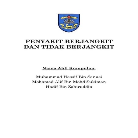 Penyakit Berjangkit & Tidak Berjangkit