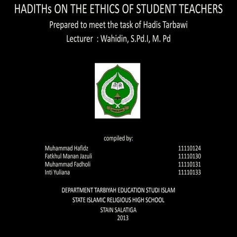 Hadith about the ethics of students to teachers | PPTX