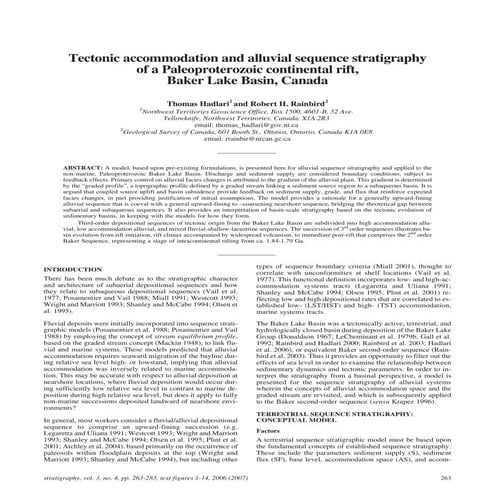Hadlari and Rainbird 2006 tectonic accommodation and alluvial stratigraphy final