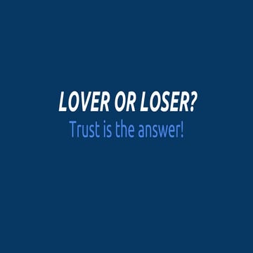 Trust is the answer - Thomas Keup