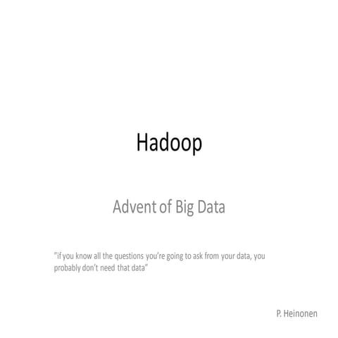 Hadoop ja MapReduce