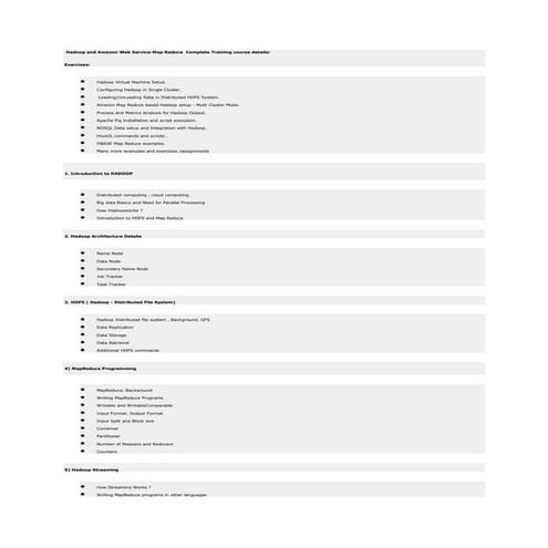 Best Hadoop and Amazon Online Training