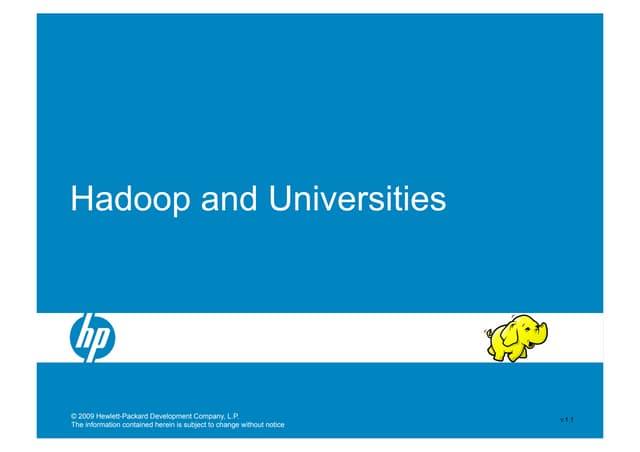 Hadoop And Universities