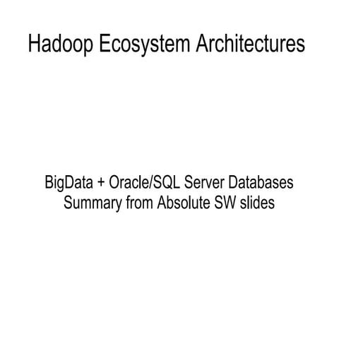 Hadoop applicationarchitectures