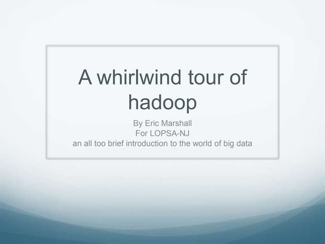 Hadoop for sysadmins